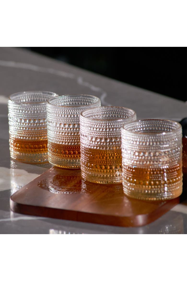 Vintage Clear Hobnail Lowball Whiskey Glasses - 10oz - Set of 4, Alternate, color, Clear