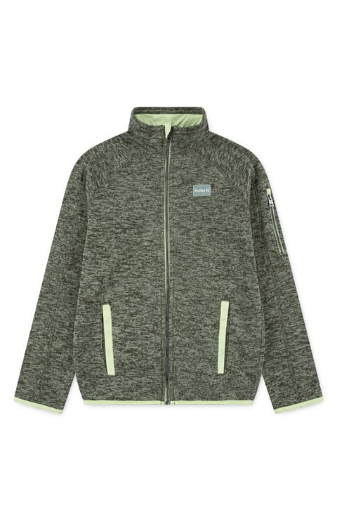 Kids' Heathered Full Zip Fleece Jacket (Big Kid)
