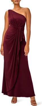 Adrianna Papell One-Shoulder Jersey Gown