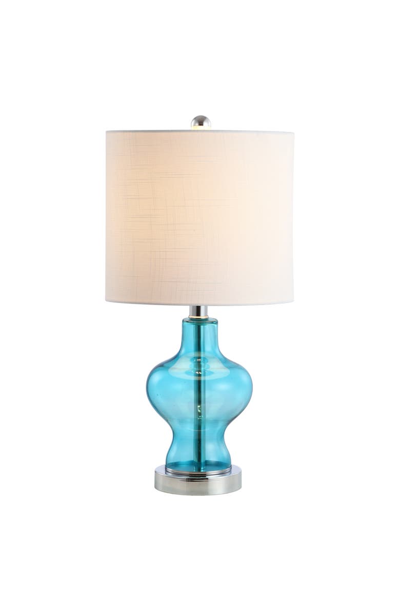 Mer Glass/Metal LED Table Lamp, Main, color, Aqua