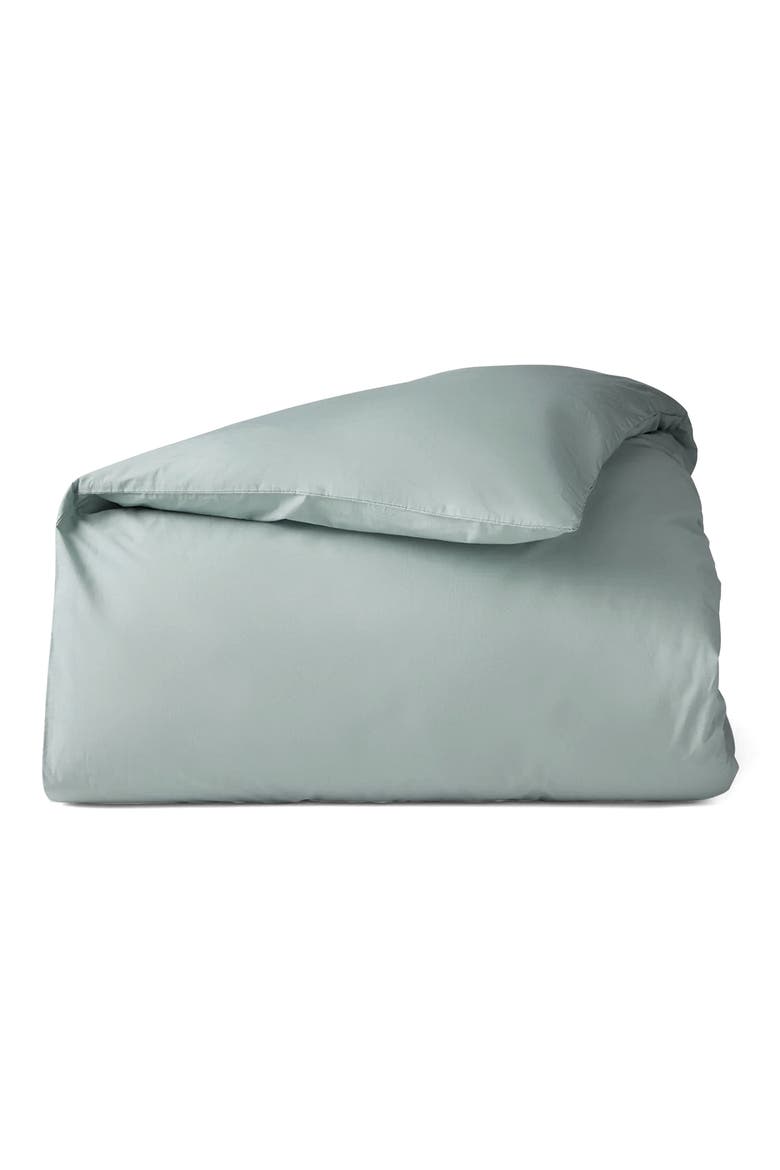 Refined Organic Cotton Percale Duvet Cover, Main, color, DEW