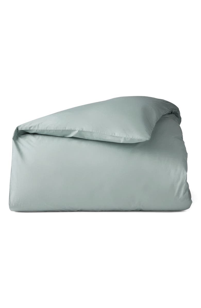Coyuchi Refined Organic Cotton Percale Duvet Cover, Main, color, Dew