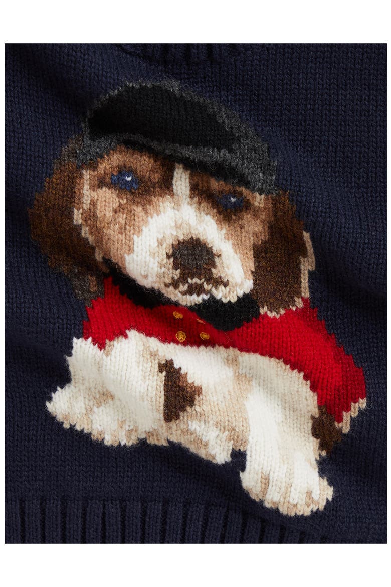 Dog Intarsia Cotton Sweater, Alternate, color, RL NAVY MULTI