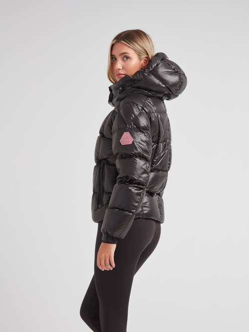 Jack1t Ez Boxed Racer Hooded Puffer Coat In Black