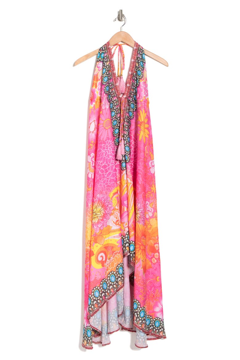 Bright Printed Halter Dress, Alternate, color, OMBRE