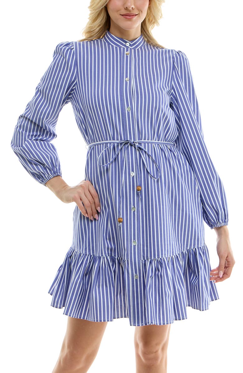 Nicole Miller Poplin Long Sleeve Shirtdress, Alternate, color,