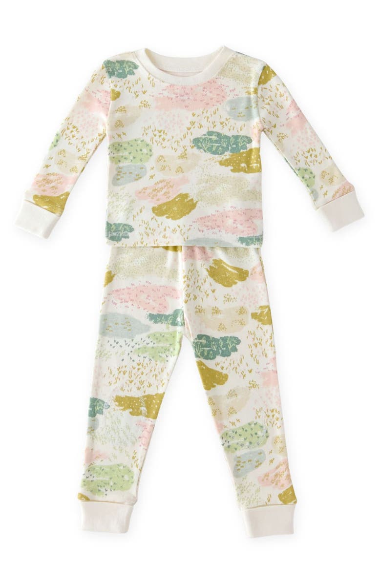 Pehr Kids' Organic Cotton Rib Fitted Pajamas, Main, color, Happy Valley