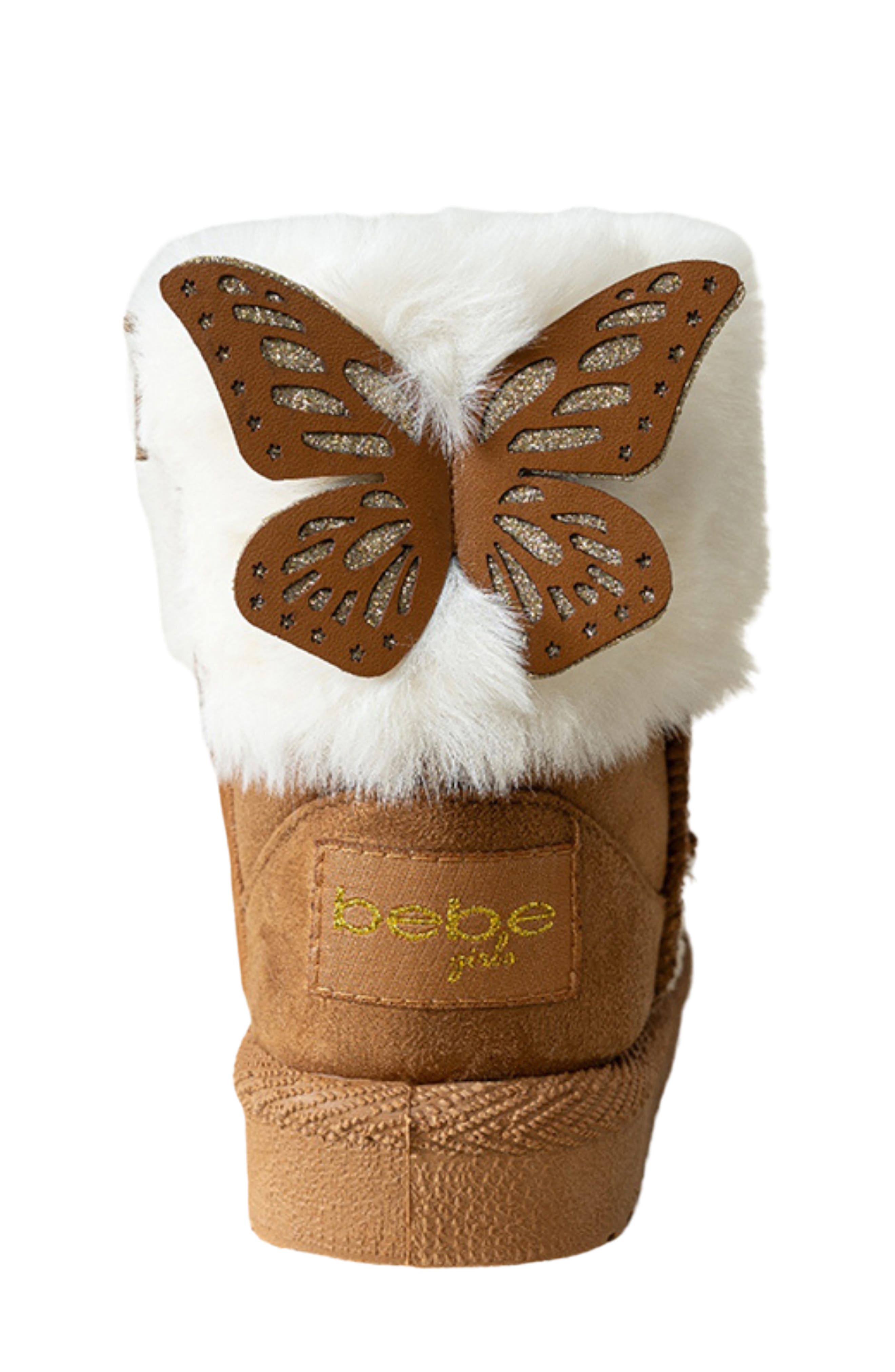 Kids' Faux Fur Trim Winter Boot, Alternate, color, COGNAC