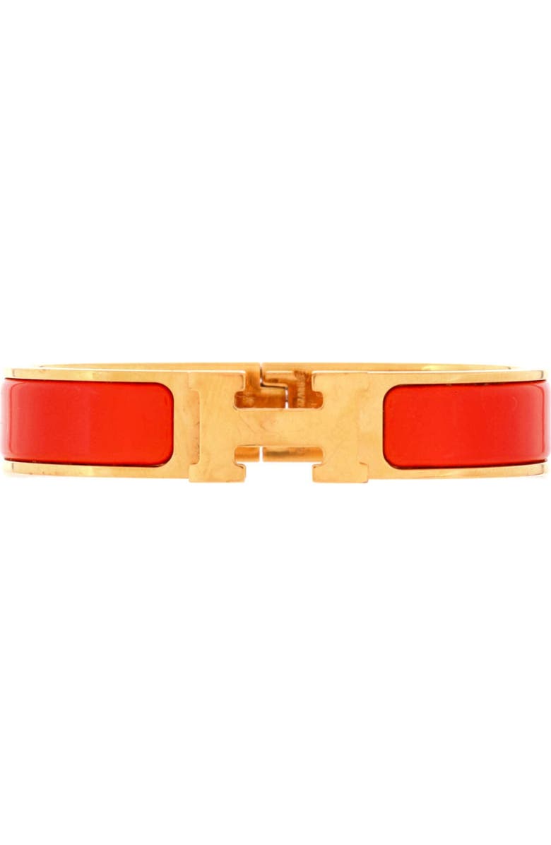 Pre-Owned Hermes Clic H Bracelet Enamel Narrow, Main, color, Orange