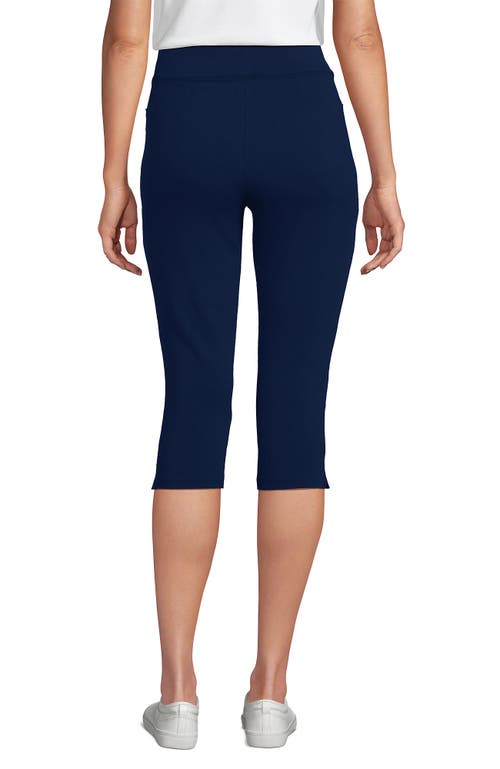 Lands' End Starfish High Rise Pintuck Capri Pants In Blue