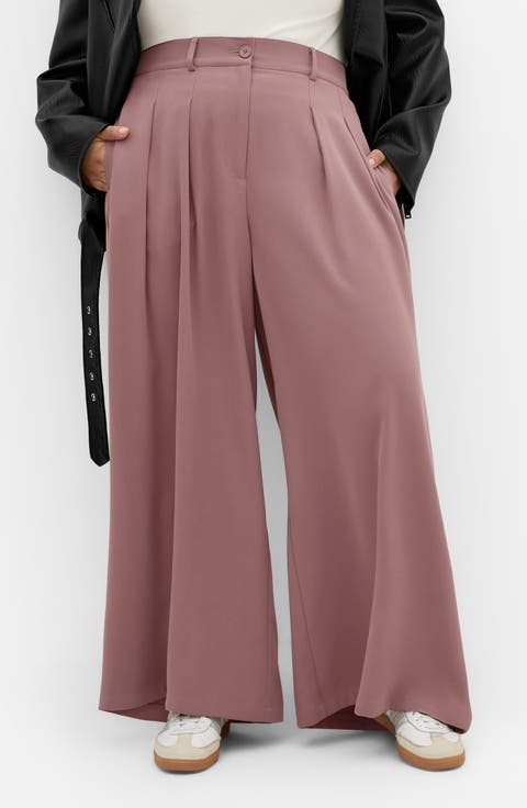 Abbie Wide Leg Pants (Plus)
