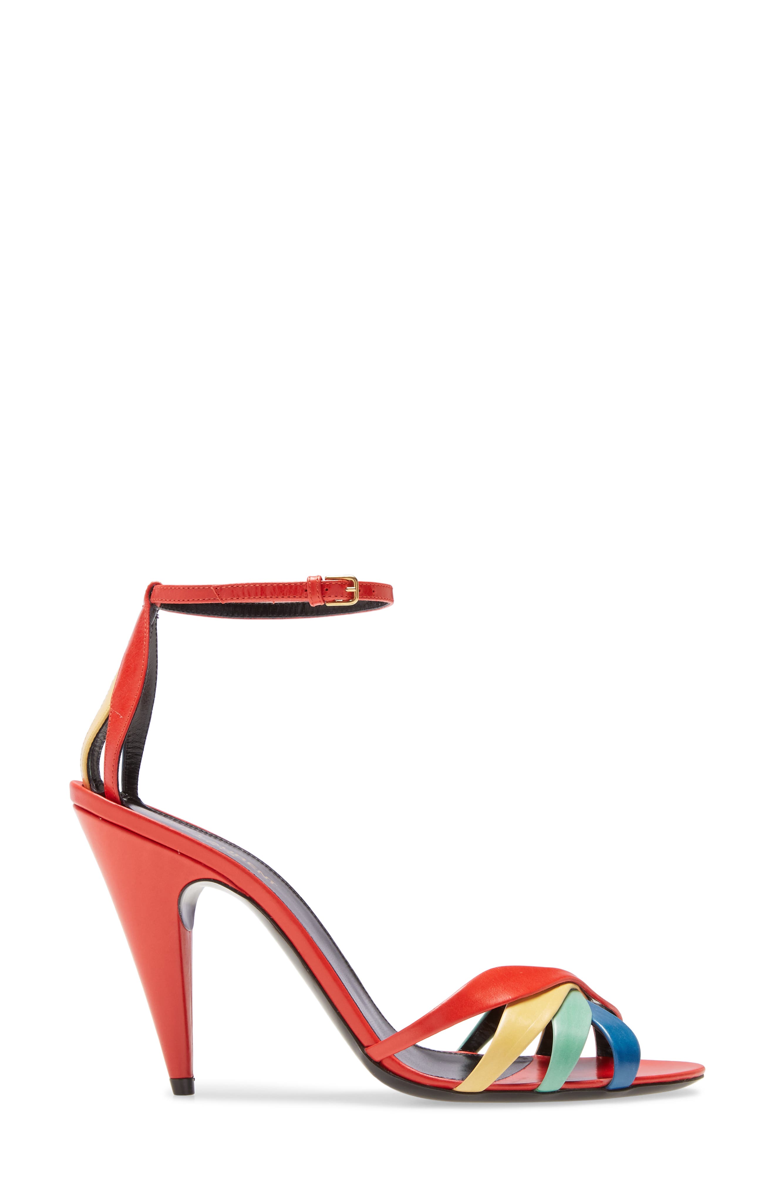 Saint Laurent Kristen Rainbow Ankle Strap Sandal, Alternate, color, 