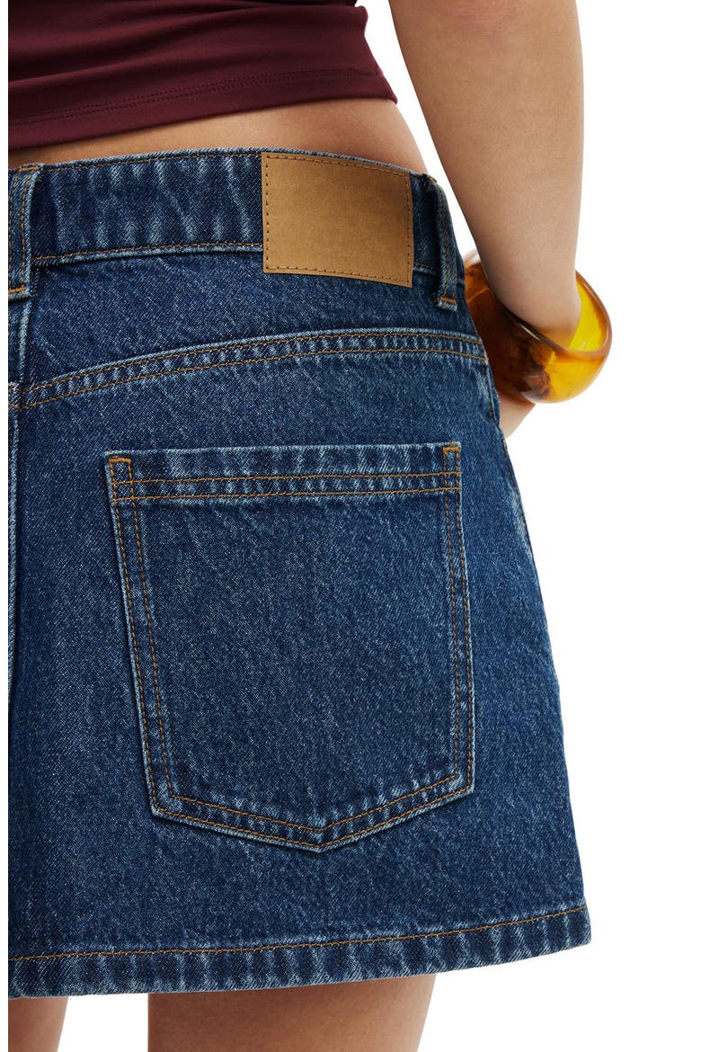 Low Rise Denim Miniskirt, Alternate, color, CELESTE BLUE