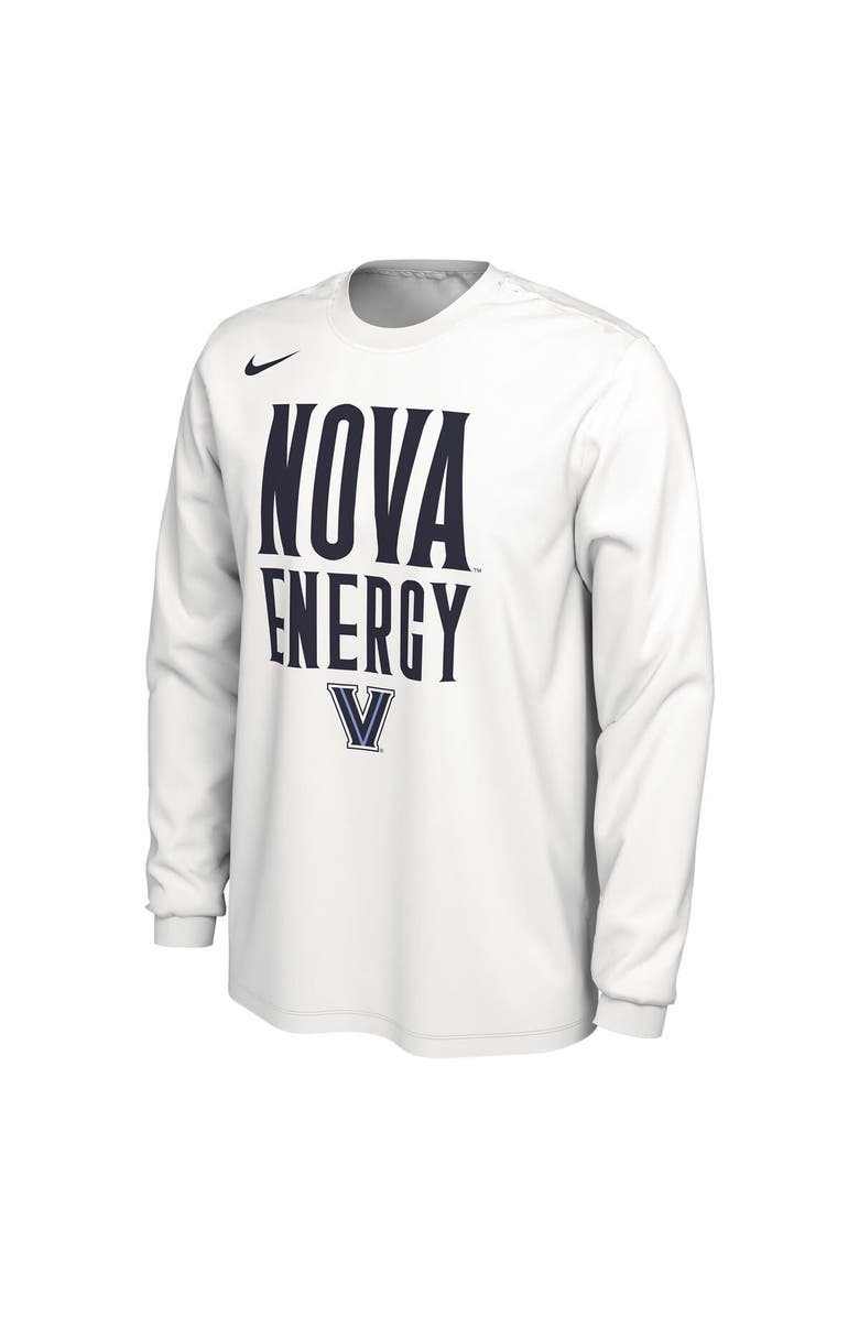Nike Unisex Nike White Villanova Wildcats 2024 On-Court Bench Energy Long Sleeve T-Shirt, Alternate, color,