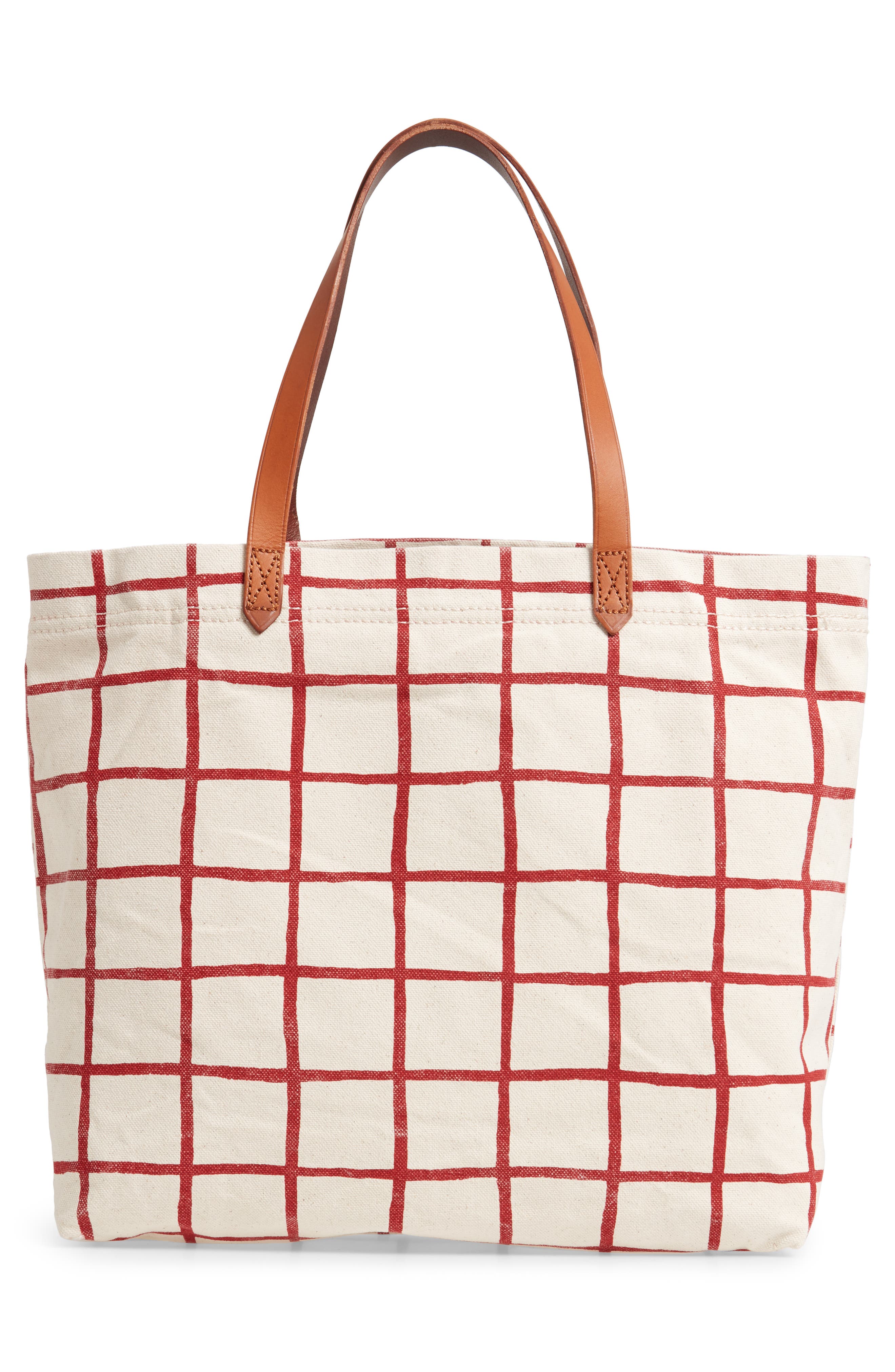 The Canvas Transport Tote, Alternate, color, BRIGHT EMBER WINDOWPANE