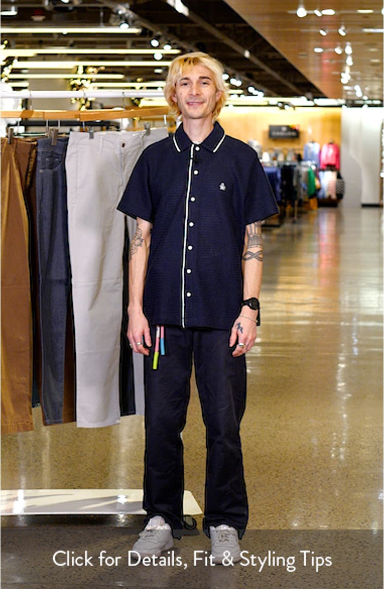 Short Sleeve Textured Knit Snap-Up Shirt, sales video thumbnail