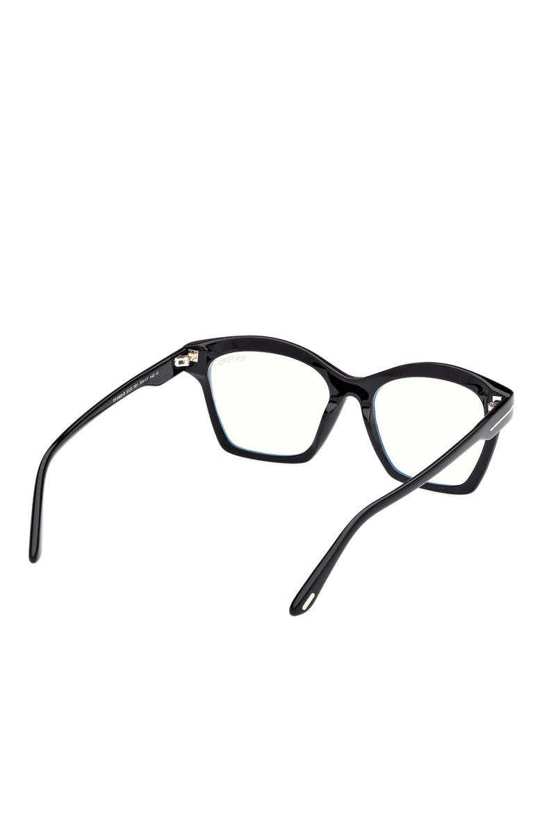 53mm Square Blue Light Blocking Optical Glasses, Alternate, color, BLACK ECO / T LOGO