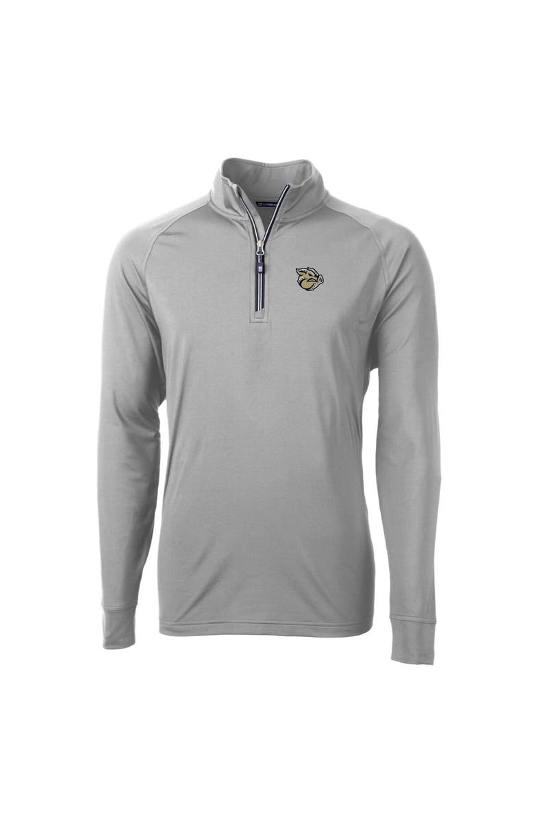 Cutter & Buck Men's Cutter & Buck  Gray Lehigh Valley IronPigs Adapt Eco Knit Stretch Recycled Quarter-Zip Pullover, Alternate, color, 