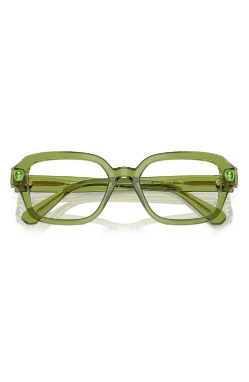 Swarovski 54mm Pillow Optical Glasses In Transparent Green