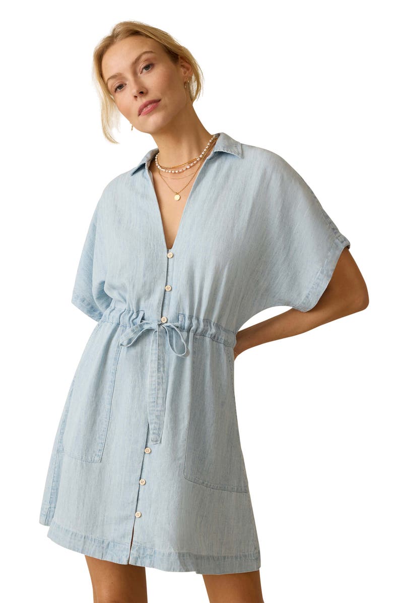 Faherty Oakley Tried & True Chambray Shirtdress, Alternate, color, Arctic Sea Wash