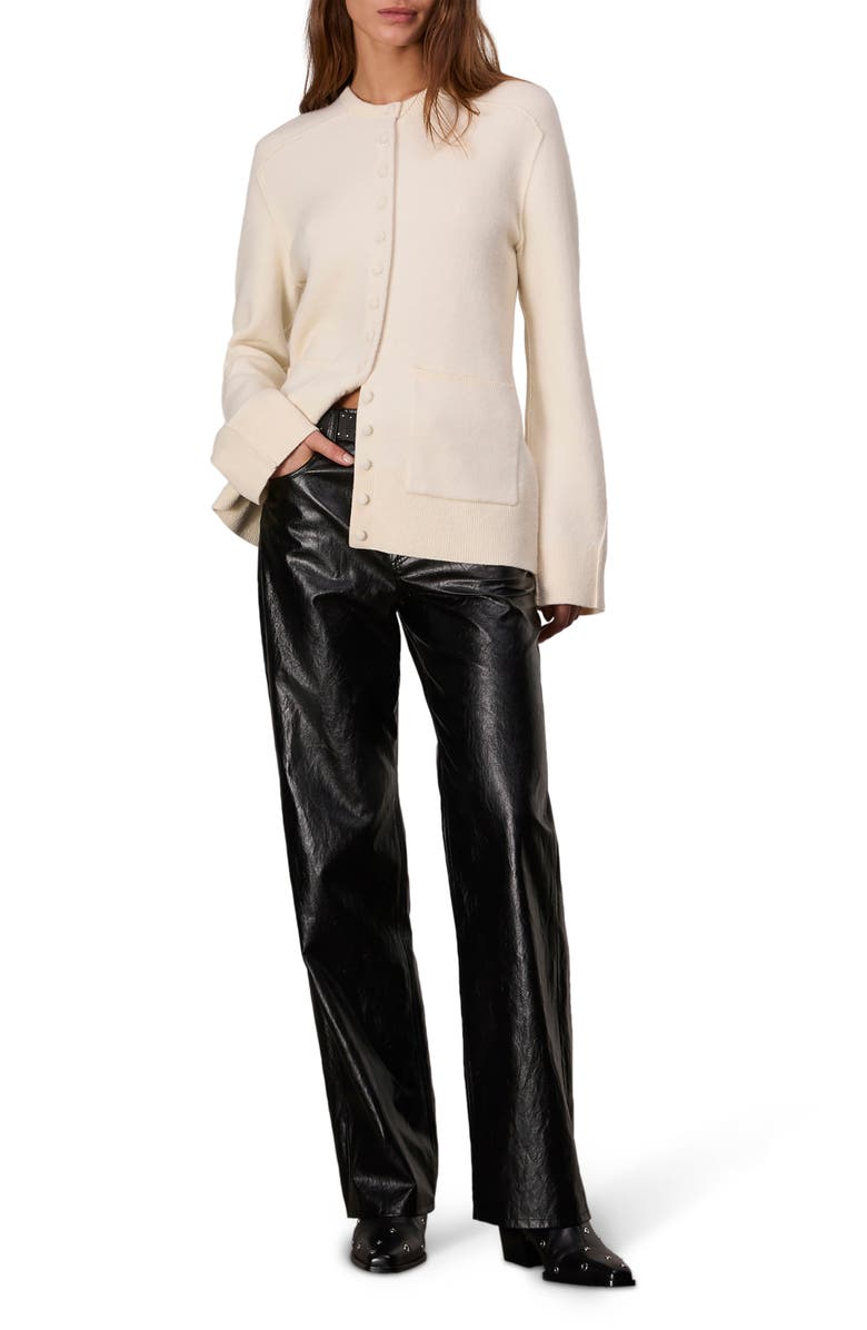 rag & bone Bridget Wool Blend Long Cardigan, Alternate, color, Ivory