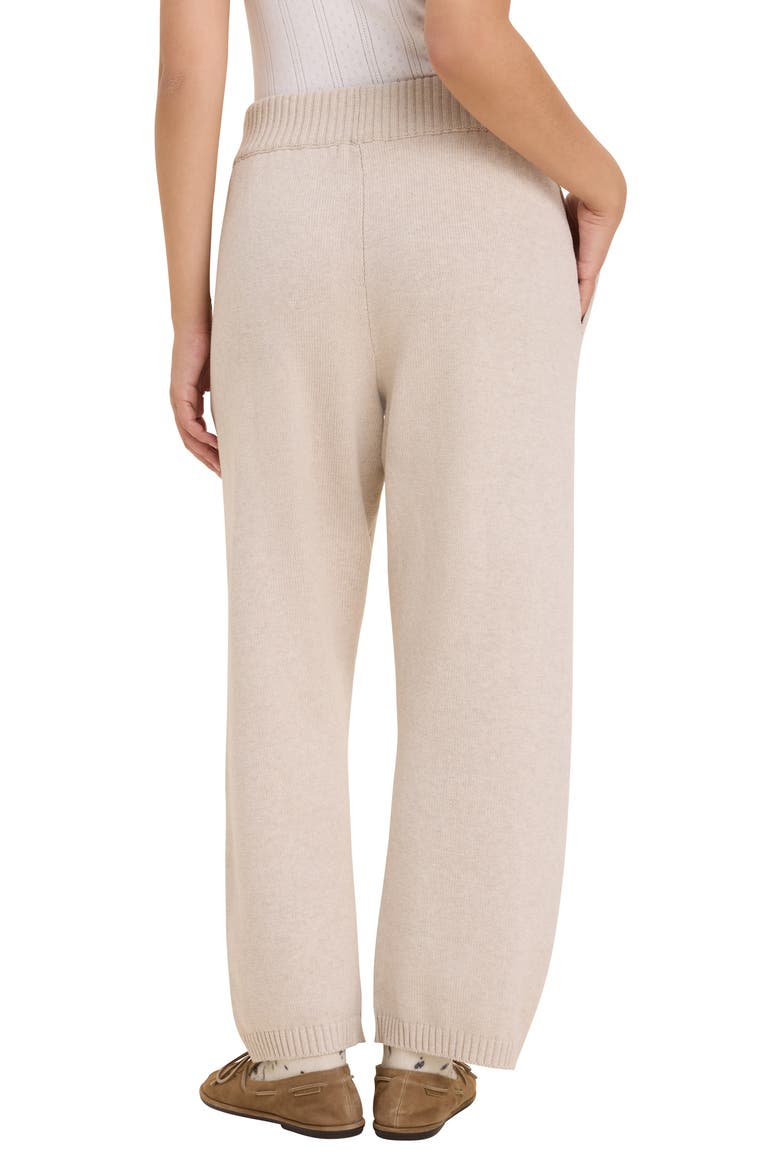 Billie High Waist Wide Leg Cotton Sweater Pants, Alternate, color, OATMEAL