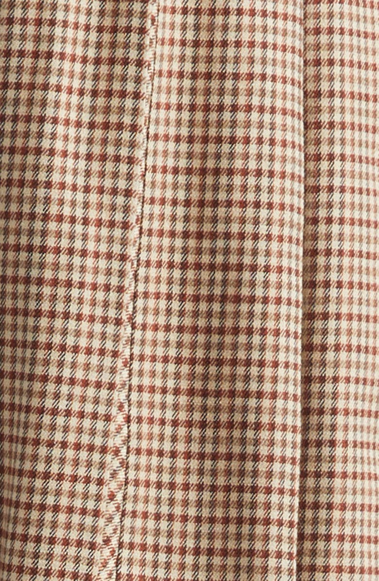 Moncler Microcheck Pleated Twill Skirt, Alternate, color, Beige