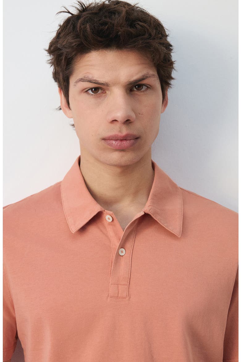 Solid Cotton Piqué Polo, Alternate, color, SALMON