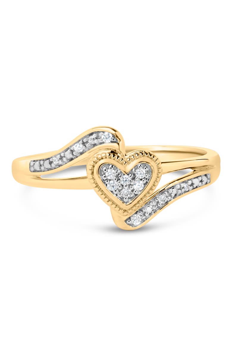 Haus of Brilliance 14K Yellow Gold Plated Silver Diamond Accent Filigree Heart Promise Ring, Main, color, Yellow Gold Over Silver
