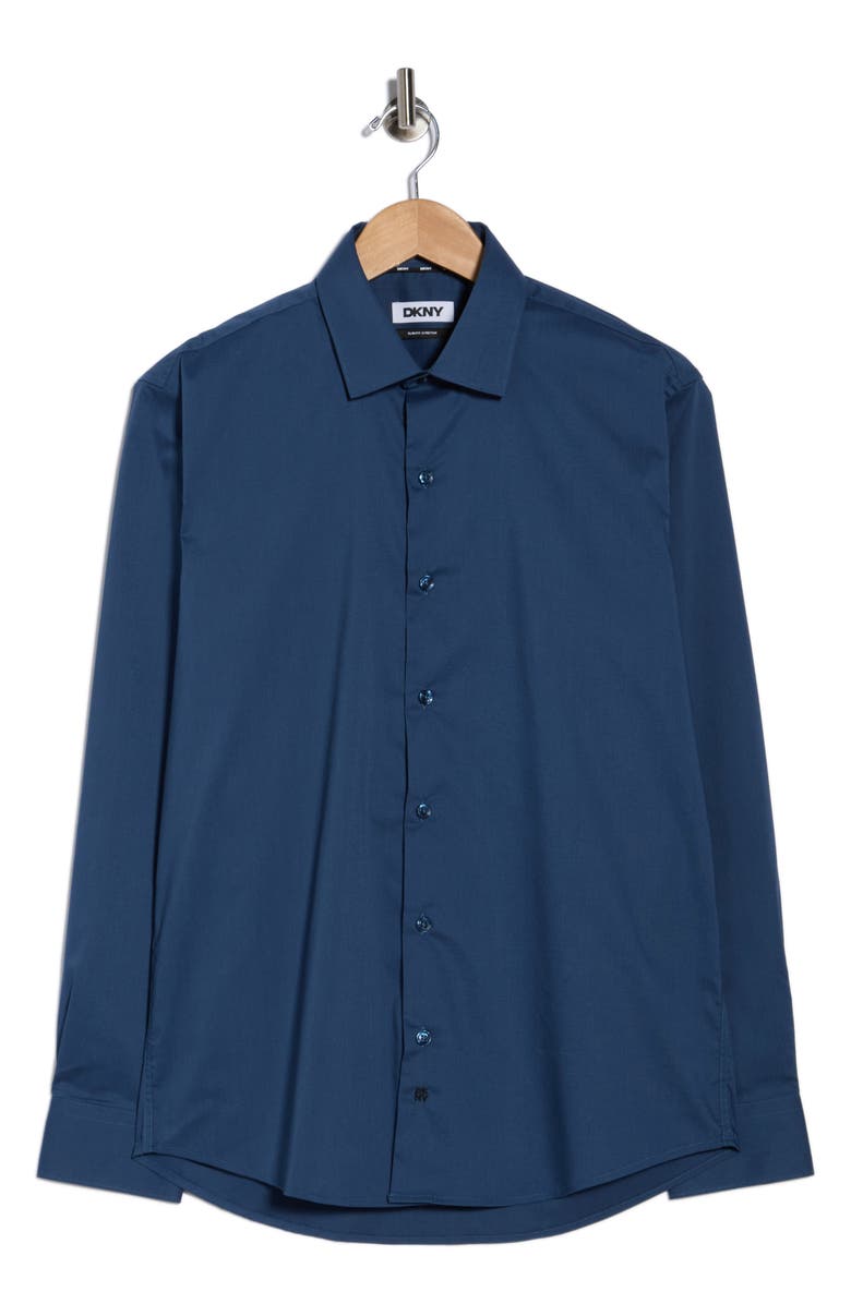 DKNY Diana Solid Stretch Dress Shirt, Alternate, color, Diana Blue