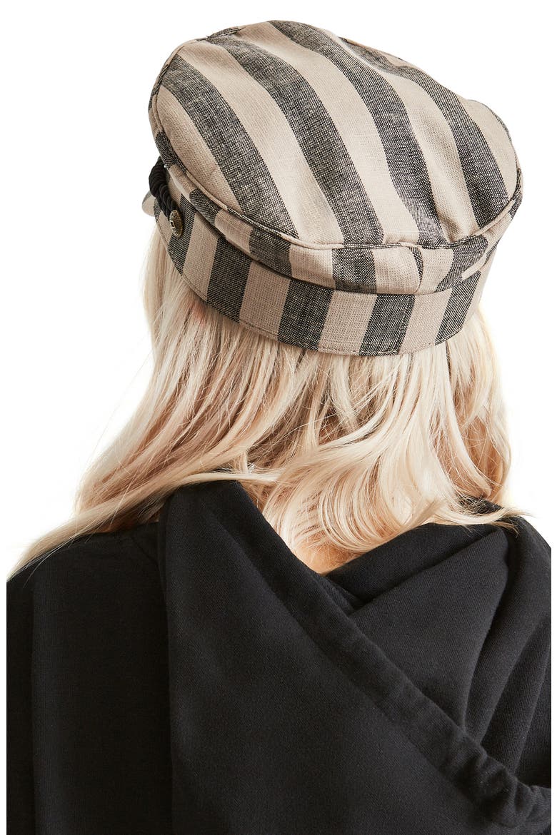 Albany Engineer Stripe Cap, Alternate, color, BLACK/ IVORY
