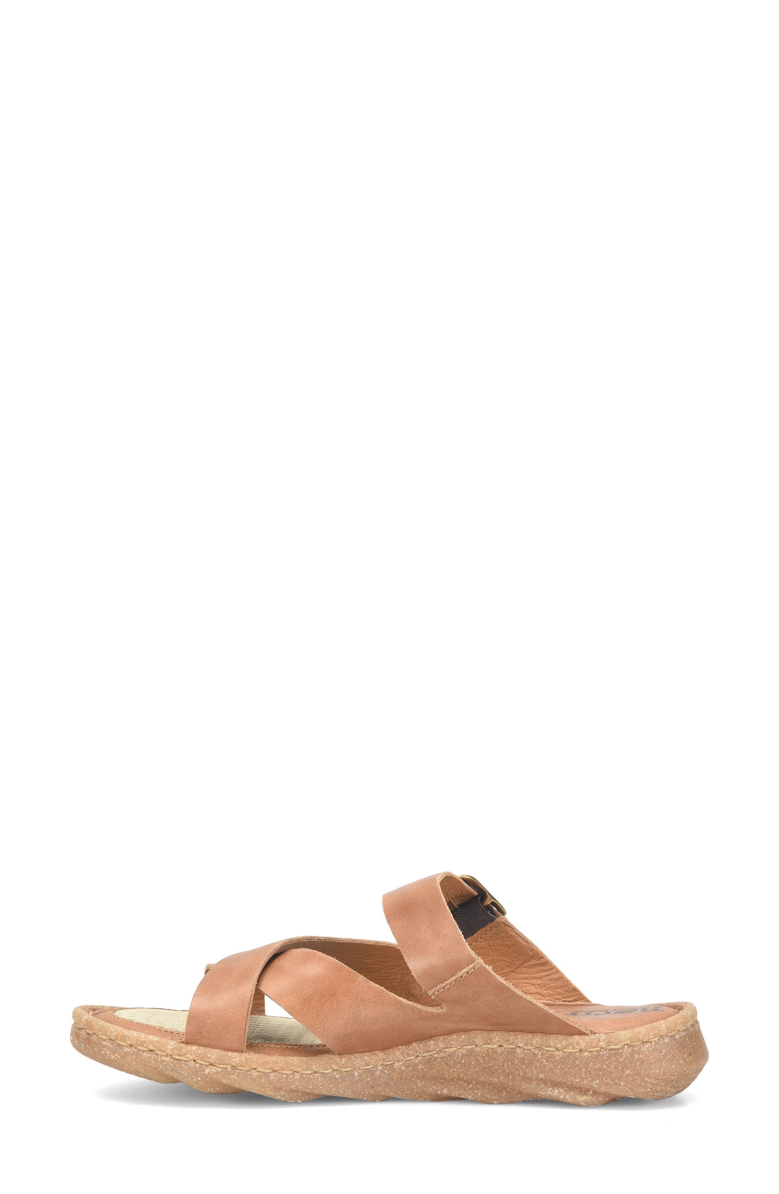 Salas Slide Sandal, Alternate, color, BROWN LEATHER