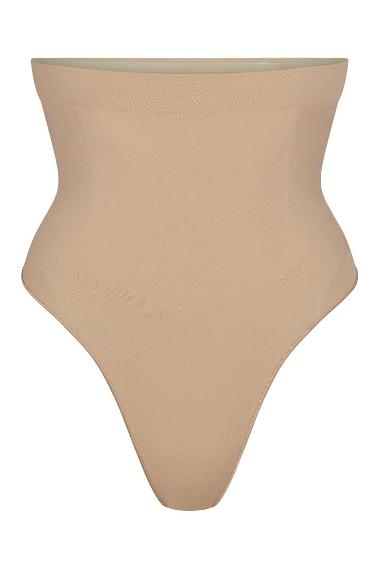 Seamless Sculpt High Waist Thong, Alternate, color, CLAY