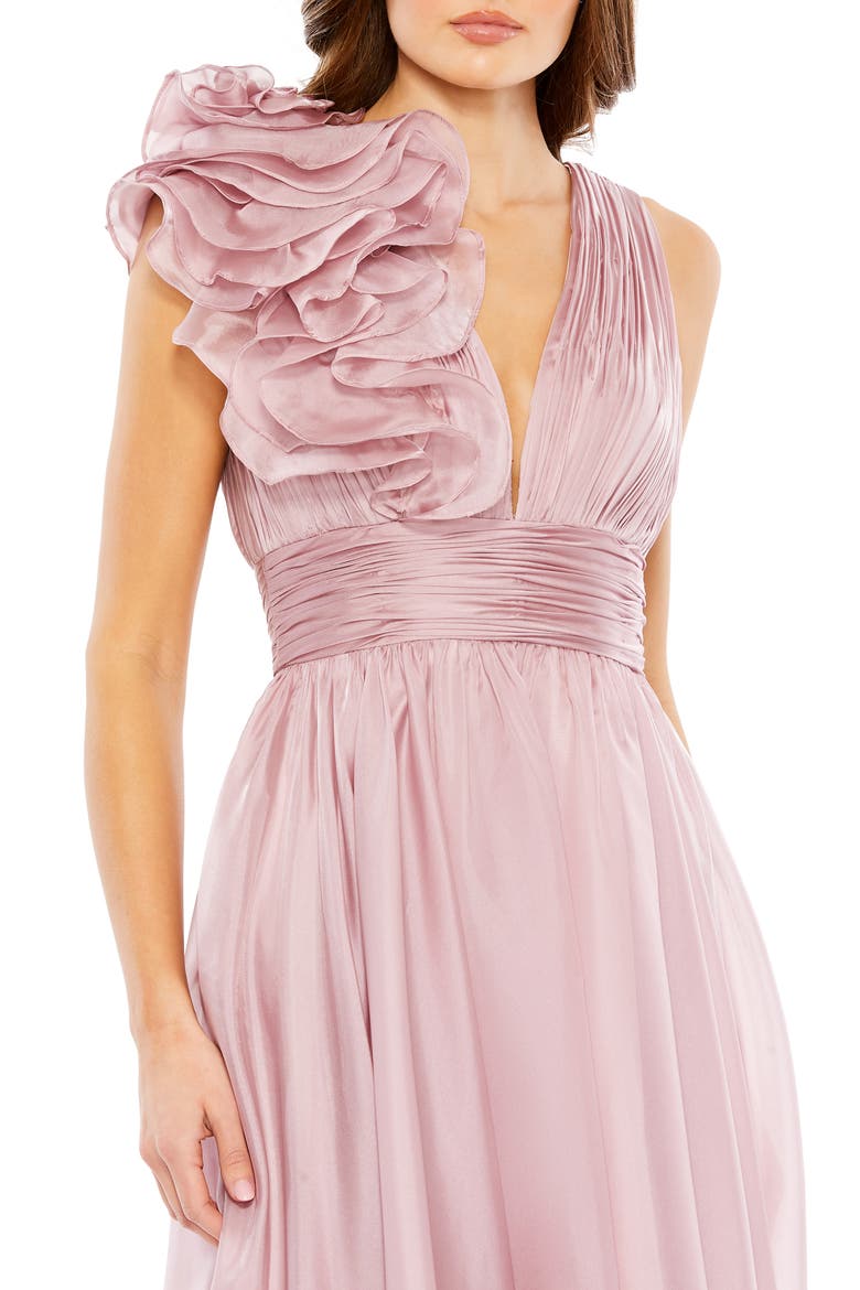 Sleeveless Chiffon A-Line Tea Length Cocktail Dress, Alternate, color, ROSE