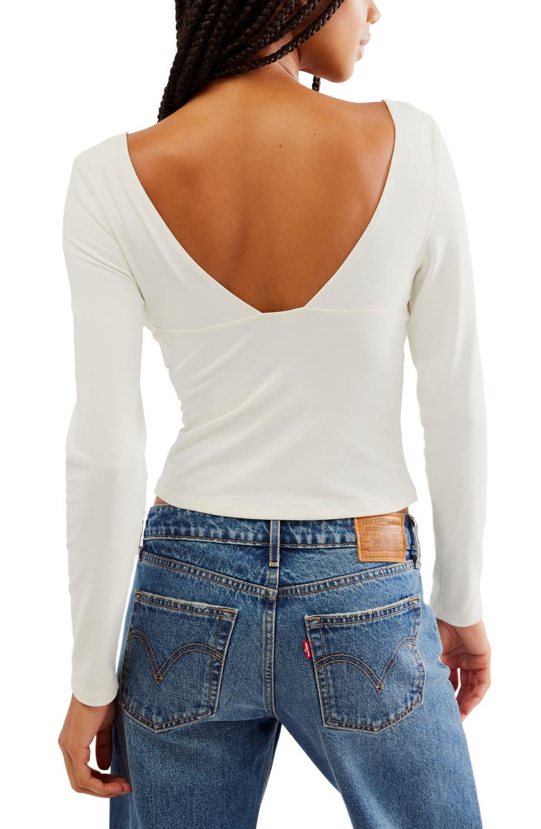 Free People Duo Long Sleeve Top, Alternate, color, Ivory