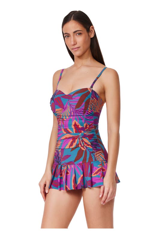 Gottex Plantopia Bandeau Swimdress In Blue