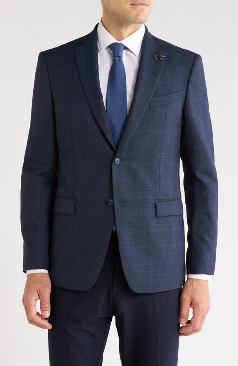 Plaid Wool Blend Sport Coat