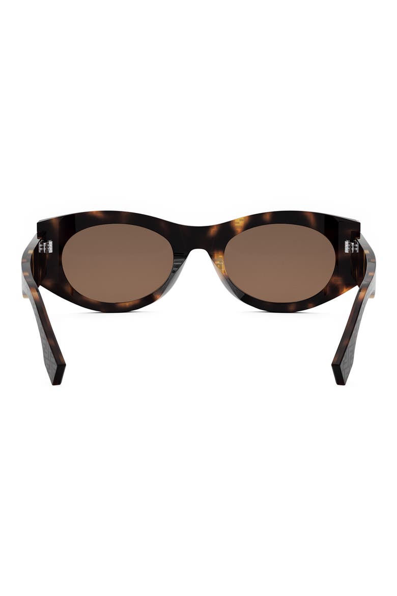'Fendi Roma 52mm Oval Sunglasses, Alternate, color, HAVANA / BROWN