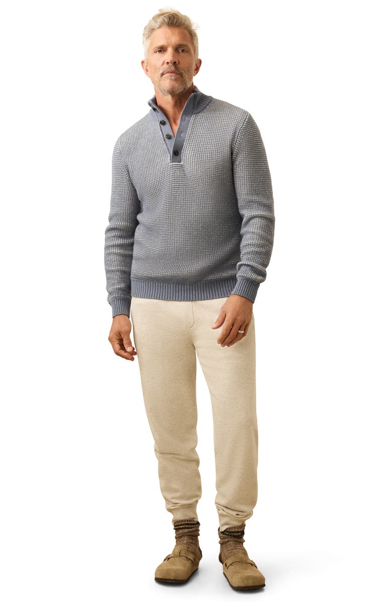 Faherty Quarter Button Organic Cotton & Cashmere Sweater, Alternate, color, Port Huron
