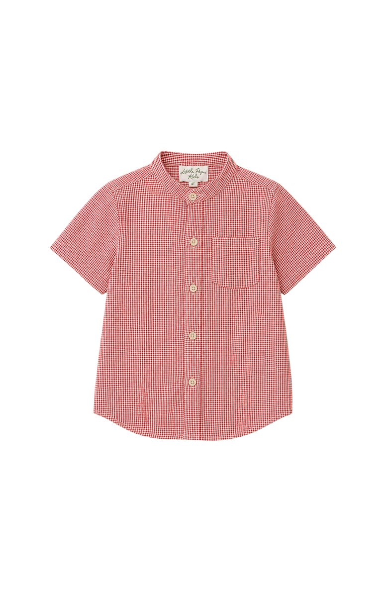 Little Paper Kids Baker Top, Main, color, Red Gingham