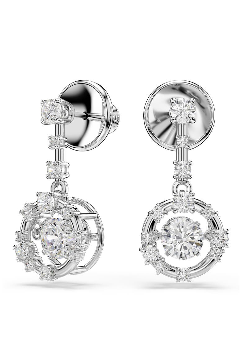 Constella Crystal Drop Earrings, Main, color, SILVER/ WHITE