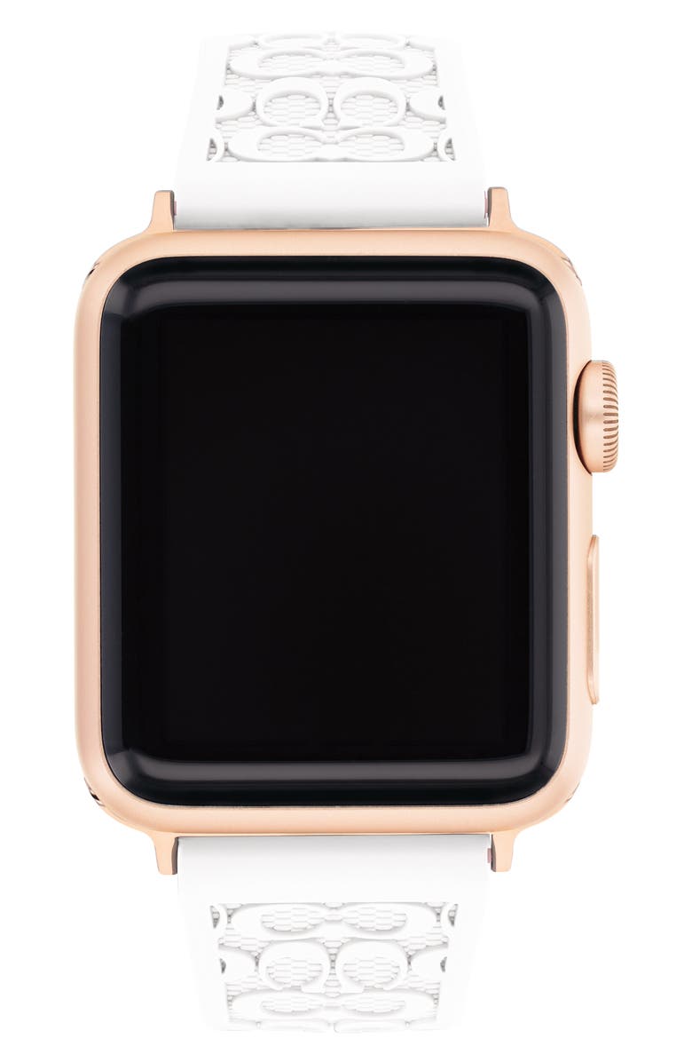 COACH Signature C Rubber Apple Watch<sup>®</sup> Band, Alternate, color, 