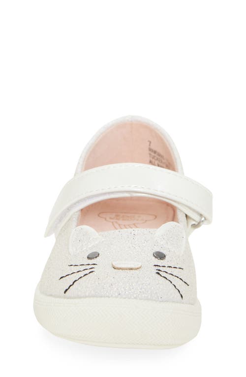 Tucker + Tate Kids' Kitty Cat Mary Jane In White Shimmer