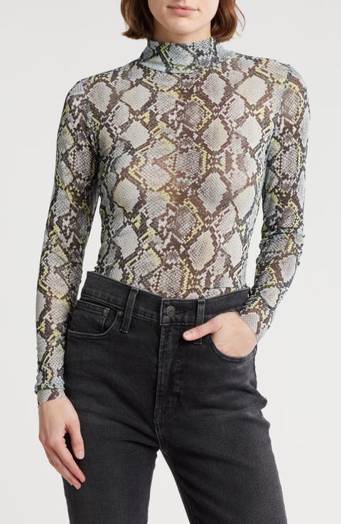 Zoe Mock Neck Mesh Top