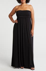24seven Comfort Apparel Strapless Maxi Dress