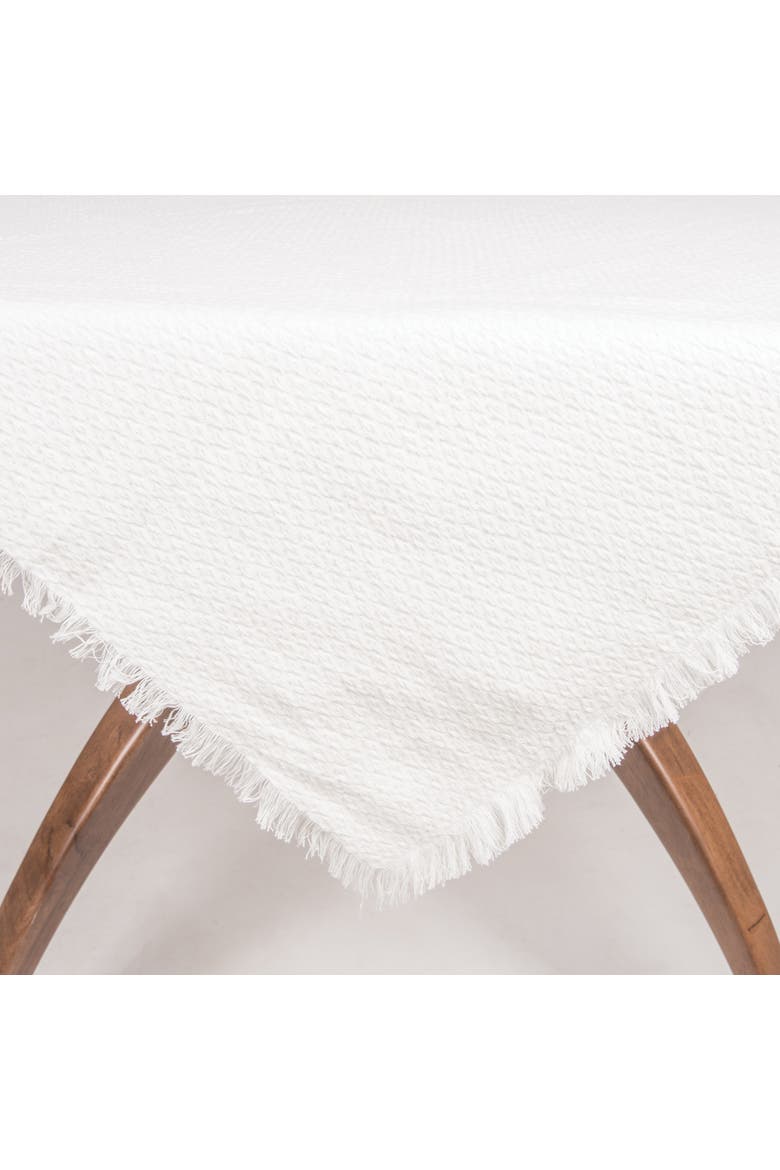 Nora Snow Table Topper 54" x 54", Main, color, White