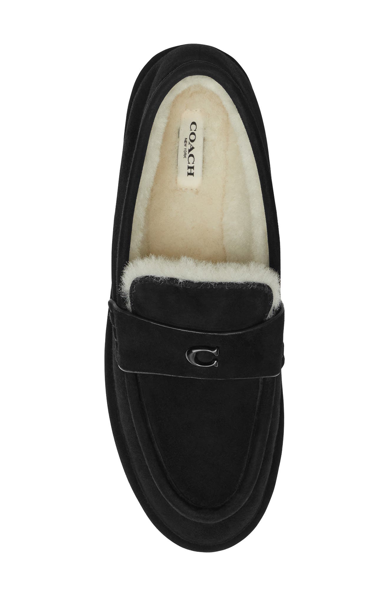 COACH Forest Faux Shearling Slipper, Alternate, color, 