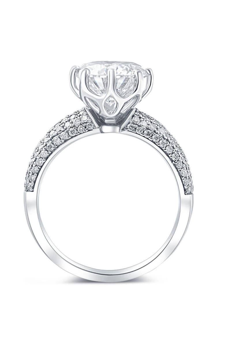 Bliss Diamond Certified 3.28Ct Round Diamond Engagement Ring Pave 14k Gold Lab Grown, Alternate, color,