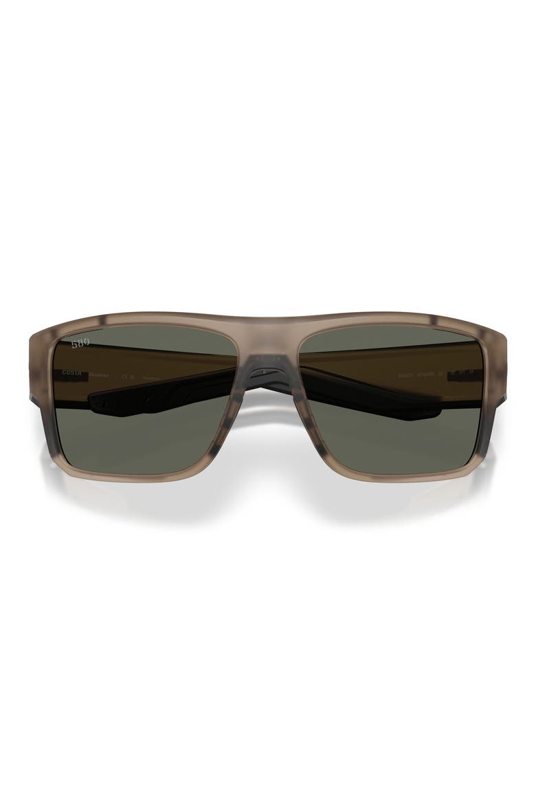 Taxman 59mm Polarized Rectangular Sunglasses, Alternate, color, MATTE BROWN SMOKE / GRAY 580G