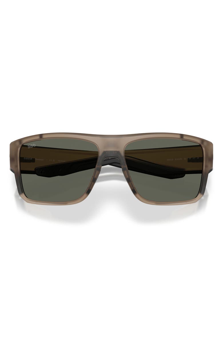 Costa Del Mar Taxman 59mm Polarized Rectangular Sunglasses, Alternate, color, Matte Brown Smoke / Gray 580G